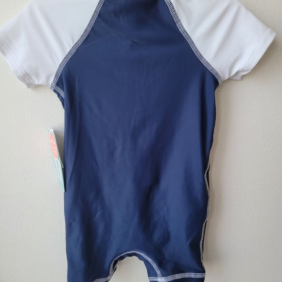 Floatmini Baby Boy Sailboat Swimsuit in Navy/White Size 18M - Picture 3 of 4